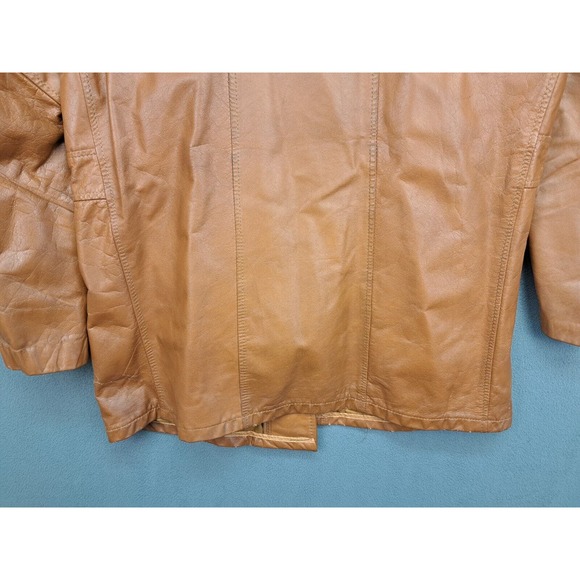 Vintage 1970s Sears The Leather Shop Men's Jacket Brown Zip Out Lining Size 40 - Picture 11 of 11
